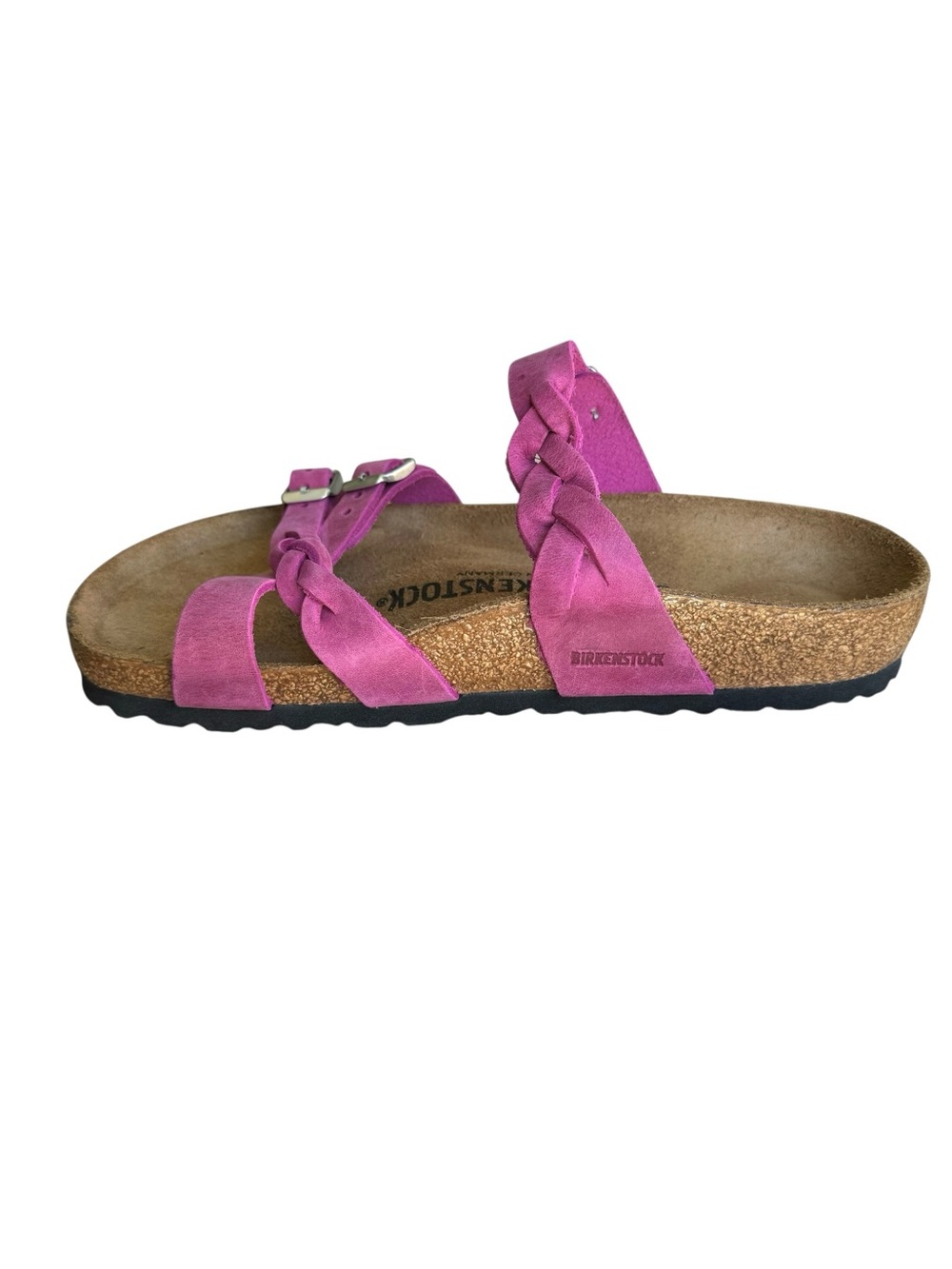 🆕 Birkenstock Franca Braided Fuchsia Oiled Leather Sandal Slides - Picture 6 of 9
